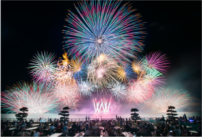 行方市 湖上花火